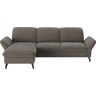 Ecksofa SIT&MORE "Leandro L-Form" Sofas Gr. B/H/T: 267 cm x 88 cm x 200 cm, Lu x us-Microfaser Euphoria, Recamiere links, mit Sitztiefenverstellung-mit Kopfteilverstellung-mit Armlehnfunktion-ohne Bettfunktion-ohne Bettkasten, braun (schlamm) Ecksofas