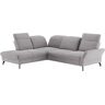 Ecksofa SIT&MORE "Leandro L-Form" Sofas Gr. B/H/T: 288 cm x 88 cm x 242 cm, Struktur weich, Ottomane links, mit Sitztiefenverstellung-mit Kopfteilverstellung-mit Armlehnfunktion-mit Bettfunktion-mit Stauraum, silberfarben (silber) Ecksofas