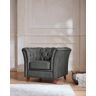 Chesterfield-Sessel HOME AFFAIRE "Reims" Sessel Gr. NaturLEDER, B/H/T: 98 cm x 76 cm x 88 cm, grau (dunkelgrau) Chesterfield Sessel