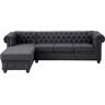 Chesterfield-Sofa HOME AFFAIRE "New Castle L-Form" Sofas Gr. B/H/T: 255 cm x 72 cm x 171 cm, Struktur weich, Ottomane links, schwarz Chesterfieldsofas