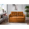 Schlafsofa HOME AFFAIRE "Merina" Sofas Gr. B/H/T: 147 cm x 89 cm x 87 cm, Velours, gelb Einzelsofas