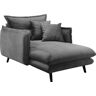 Loveseat INOSIGN "Lazio" Sessel Gr. Velours, Fußfarbe schwarz-Bezugsfarbe asche, B/H/T: 111 cm x 101 cm x 167 cm, schwarz (asche) XXL Sessel