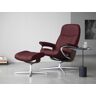 Relaxsessel STRESSLESS "Consul" Sessel Gr. Leder BATICK, Cross Base Wenige, L, Rela x funktion-Drehfunktion-Plus™System-Gleitsystem-BalanceAdapt™, B/H/T: 91 cm x 102 cm x 79 cm, rot (bordeau x batick) Lesesessel und Relaxsessel