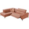 Ecksofa EGOITALIANO "Martine" Sofas Gr. B/H/T: 272 cm x 96 cm x 203 cm, Lu x us-Microfaser Lederoptik, Ottomane links, mit elektrischer Rela x funktion-mit manueller Kopfteilverstellung, rot (marsala) Ecksofas mit Ottomane, elektrischer Relaxfunktion und 