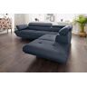 Ecksofa EXXPO - SOFA FASHION "Vinci, L-Form" Sofas Gr. B/H/T: 271 cm x 88 cm x 92 cm, Struktur, Ottomane rechts, ohne Bettfunktion, blau (blau, grau) Ecksofas