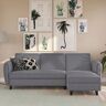 Ecksofa DOREL HOME "Perry, L-Form" Sofas Gr. B/H/T: 219 cm x 82 cm x 153 cm, Veloursstoff, Recamiere beidseitig montierbar, grau (anthrazit) Ecksofas