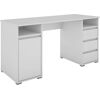 Schreibtisch BYLIVING Lobo Tische Gr. B/H/T: 138 cm x 75 cm x 55 cm, weiß (weiß, weiß, weiß) Schreibtische