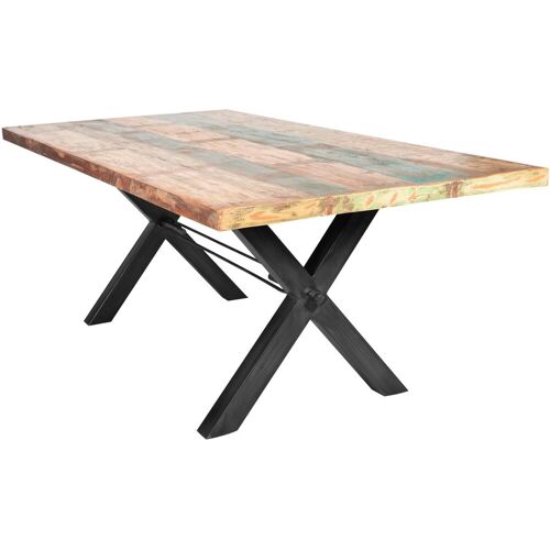 Sit Esstisch SIT „Tops“ Tische Gr. B/H/T: 240 cm x 78 cm x 100 cm, schwarz (eisen schwarz) Esstisch Holz-Esstische Küchentisch Rechteckige Esstische Tisch aus recyceltem Altholz