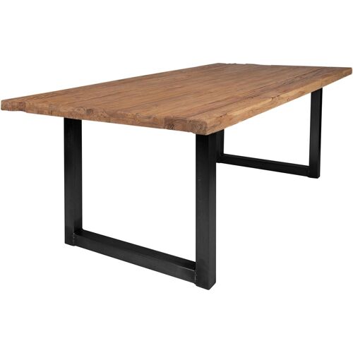 Sit Esstisch SIT „Tops&Tables“ Tische Gr. B/H/T: 220 cm x 78 cm x 100 cm, schwarz (eisen schwarz) Esstisch Holz-Esstische Küchentisch Rechteckige Esstische Tisch mit rustikaler Tischplatte aus recyceltem Altholz Teak