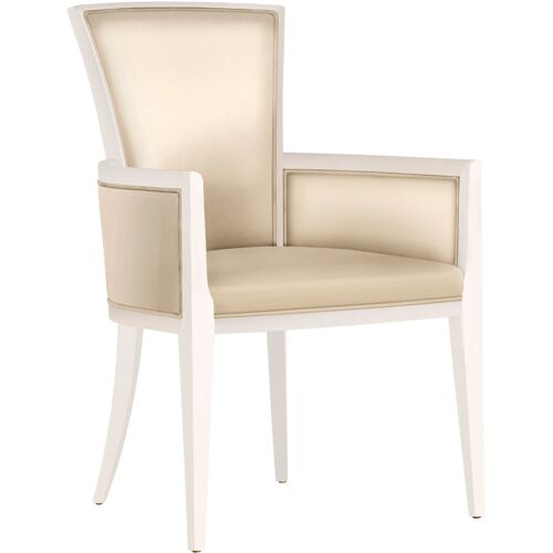 SELVA Armlehnstuhl Luna, Kunstleder, Modell 1234, Gestell white vintage B/H/T: 62 cm x 91 cm, Kunstleder beige Armlehnstühle Stühle Sitzbänke