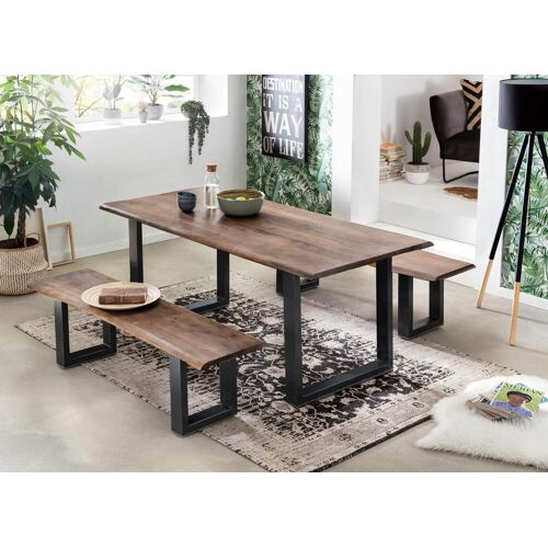 Sit Esstisch SIT „Tops&Tables“ Tische Gr. B/H/T: 160 cm x 77 cm x 85 cm, braun (nussbaumfarbig) Esstisch Holz-Esstische Küchentisch Rechteckige Esstische Tisch mit Tischplatte aus Akazie Baumkante wie gewachsen