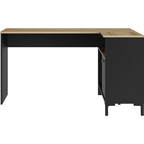 Gami Schreibtisch GAMI „Manchester“ Tische Gr. B/H: 136 cm x 73 cm, braun (schwarz, eiche helvezia, schwarz, helvezia) Schreibtische Jugendschreibtisch, Schreibtisch