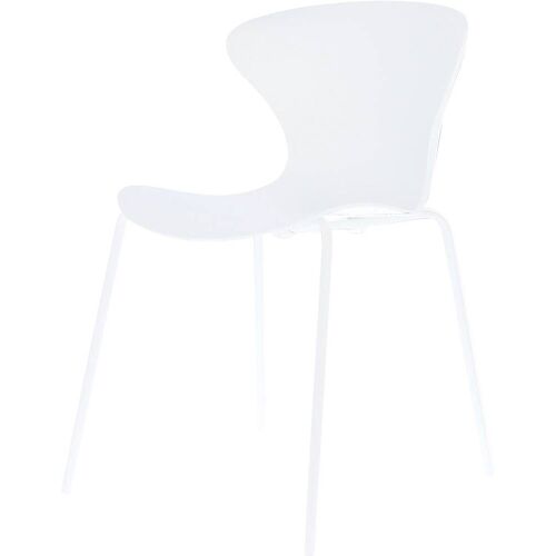 Jankurtz Stuhl JANKURTZ „riva“ Stühle Gr. B/H/T: 80 cm x 47 cm x 50 cm, 4 St., Metall, weiß (weiß, weiß) Stapelstuhl 4-Fuß-Stuhl Stapelstühle stapelbar, in 3 Farben