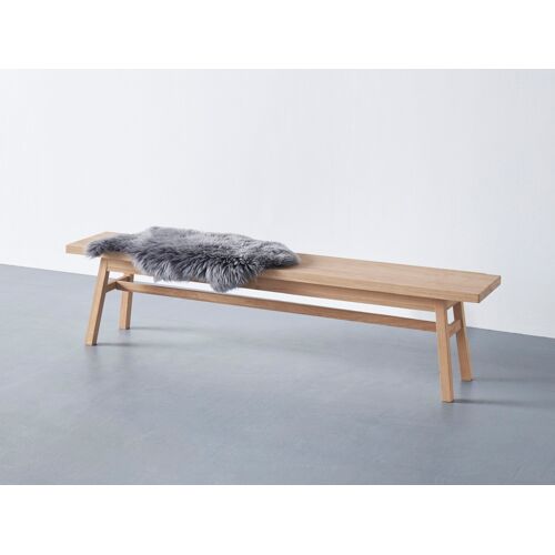 Gala Bank GALA „Joki“ Sitzbänke Gr. B/H/T: 200 cm x 46 cm x 35 cm, weiß (weiß geölt) Holzbänke aus massivem Eichenholz