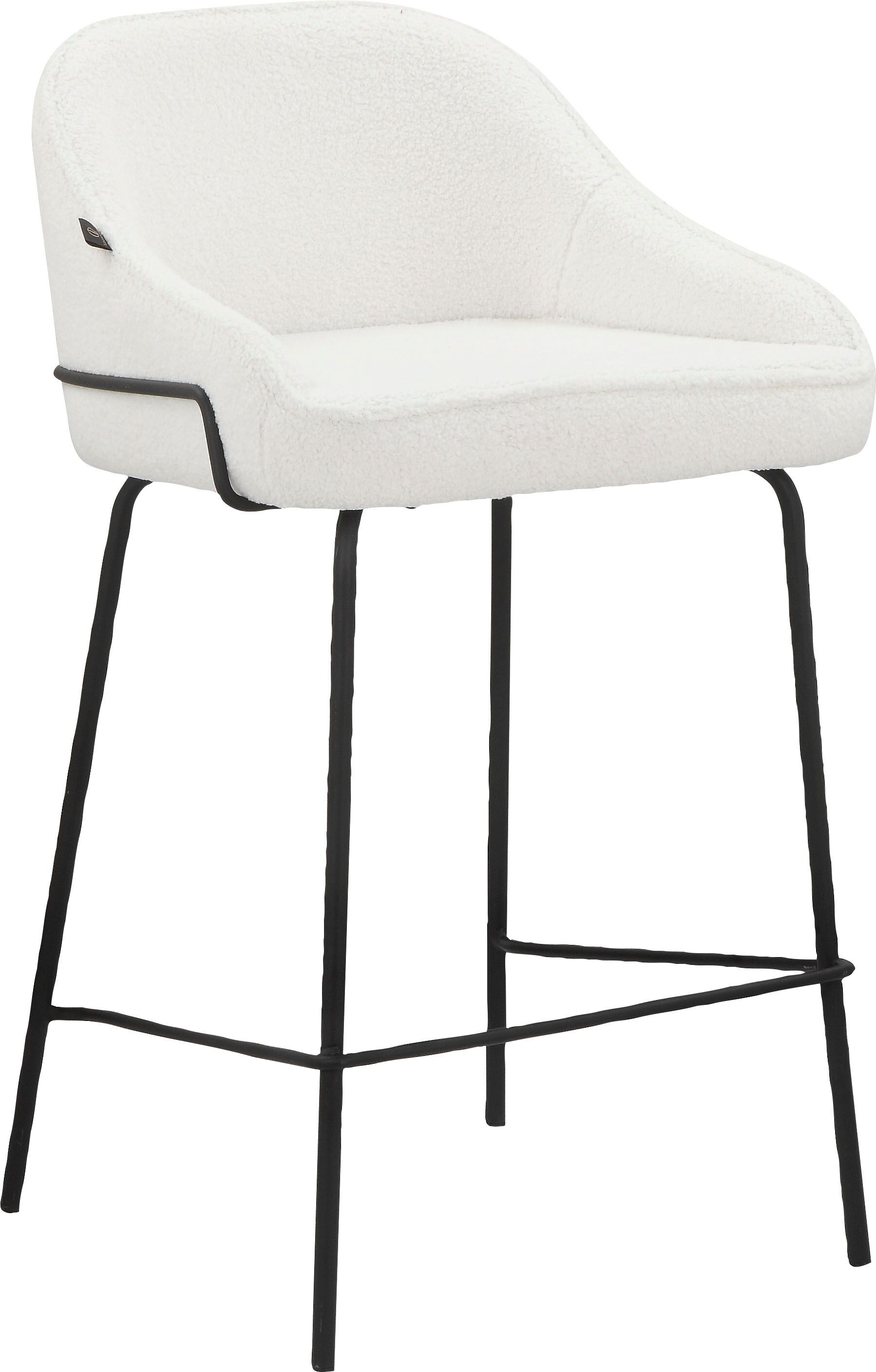 Leonique 4-Fußstuhl LEONIQUE "Puant" Stühle Gr. B/H/T: 50 cm x 87 cm x 52 cm, 2 St., Struktur, Metall, weiß (offwhite) 4-Fuß-Stühle mit Stoff aus Polyesterrecyceltem Polyester, Sitzhöhe 65 cm