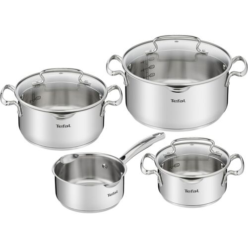 Topf-Set TEFAL "Duetto+ G719S7" Töpfe grau (edelstahl) Topfsets