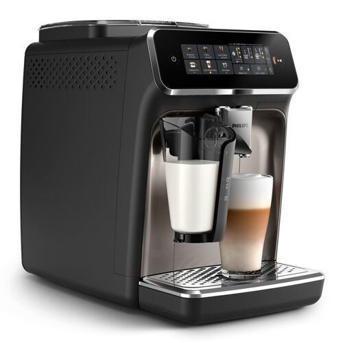 PHILIPS Kaffeevollautomat „EP3347/90 3300 Series“ Kaffeevollautomaten 6 Kaffeespezialitäten, mit LatteGo-Milchsystem, Schwarz verchromt schwarz (schwarz verchromt) Kaffeevollautomat
