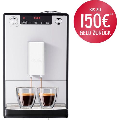 MELITTA Kaffeevollautomat „Solo E950-203, silber/schwarz“ Kaffeevollautomaten Perfekt für Café crème & Espresso, nur 20cm breit silberfarben (schwarz, silberfarben) Kaffeevollautomat