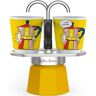 Espressokocher BIALETTI "Mini Express Lichtenstein" Kaffeemaschinen Gr. 0,09 l, 2 Tasse(n), gelb (aluminiumfarben, gelb) Espressokocher