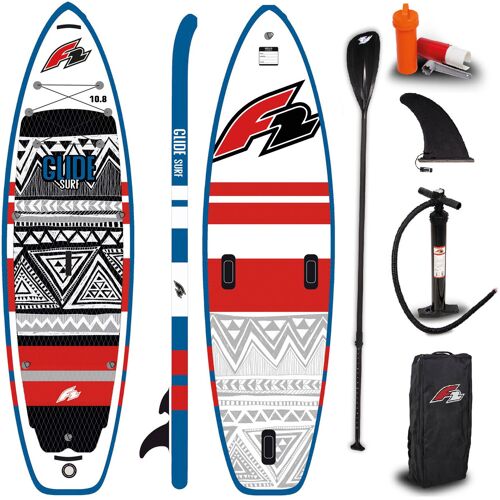 F2 Inflatable SUP-Board F2 „Glide Surf 10,8 red“ Wassersportboards Gr. 10,8 329 cm, rot Stand Up Paddle