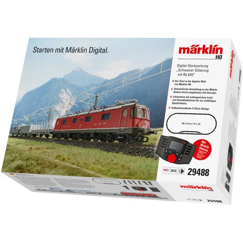 Modelleisenbahn-Set MÄRKLIN "Digital-Startpackung "Schweizer Güterzug mit Re 620" - 29488" Modelleisenbahnen rot (rot, grau) Kinder Modelleisenbahn-Sets