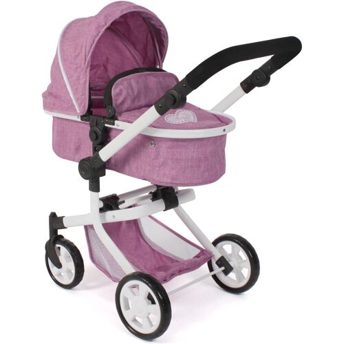 Kombi-Puppenwagen CHIC2000 "Mika, Jeans Pink" Puppenwagen rosa (jeans pink) Kinder Puppenwagen -trage