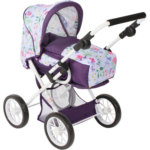 Kombi-Puppenwagen CHIC2000 "Leni, Flowers lila" Puppenwagen flowers lila Kinder Puppenwagen -trage