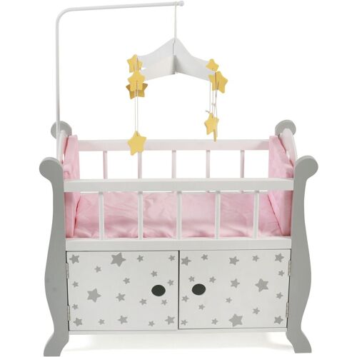 Puppenbett CHIC2000 "Stars Grau" Puppenmöbel grau (stars grau) Kinder Puppenmöbel