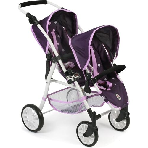 Puppen-Zwillingsbuggy CHIC2000 "Twinny, Stars Lila" Puppenwagen lila (stars lila) Kinder Puppenwagen -trage