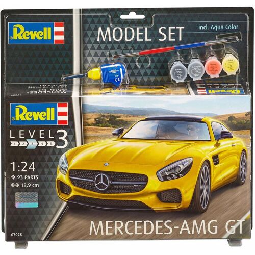 Revell Modellbausatz REVELL "Model Set, Mercedes-AMG GT" Modellbausätze gelb Kinder Autos, Eisenbahn Modellbau Modellbausätze Made in Europe