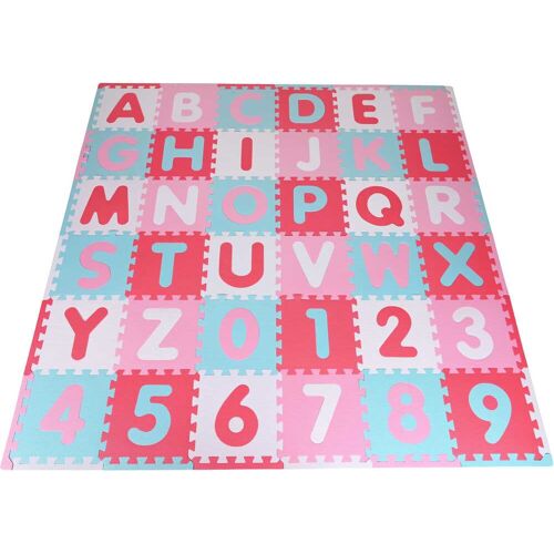 Knorrtoys Puzzle Alphabet + Zahlen, Pink-rosa, Puzzlematte, Bodenpuzzle Einheitsgröße bunt Kinder Ab Geburt Altersempfehlung