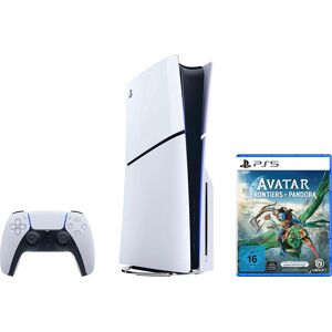 PLAYSTATION 5 Spielekonsole "Disk Edition (Slim) + Avatar: Frontiers of Pandora" Spielekonsolen schwarz-weiß (weiß, schwarz) PlayStation 5 Bestseller