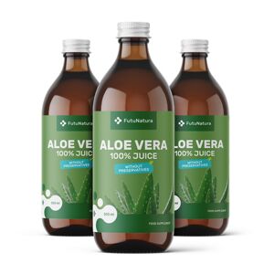 FutuNatura 3x 100 % Aloe vera Saft, zusammen 1500 ml