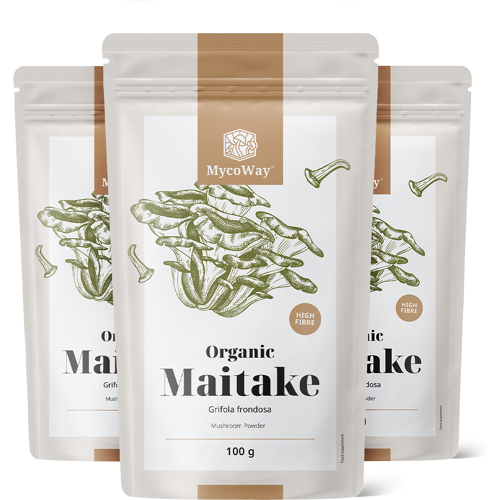 MycoWay® 3x BIO Maitake Pulver, zusammen 300 g