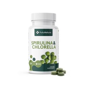 FutuNatura Algen Spirulina + Chlorella, Entgiftung und mehr Energie, 100 Tabletten