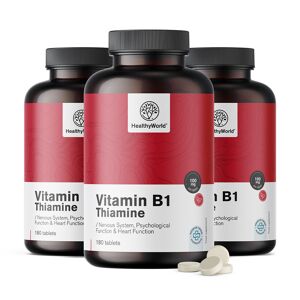 HealthyWorld® 3x Vitamin B1 – Thiamin 100 mg, zusammen 540 Tabletten