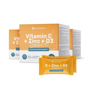 FutuNatura 3x Vitamin C 500 + Zink + D3 DIRECT, zusammen 90 Beutel