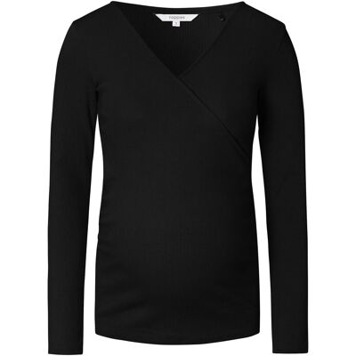 Noppies Umstandsshirt und Stillshirt Sara Rippqualität schwarz L Noppies Umstandsshirt und Stillshirt Sara Rippqualität schwarz L