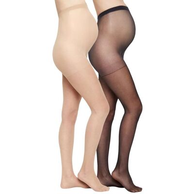 Mamalicious® 2er-Pack Umstands-Strumpfhose 20 DEN schwarz natur M Mamalicious® 2er-Pack Umstands-Strumpfhose 20 DEN schwarz natur M