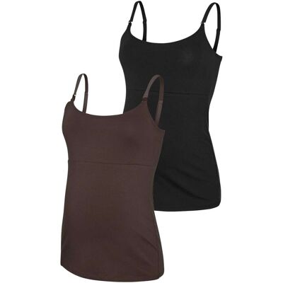 Mamalicious® 2er-Pack Umstands- und Still-Tops braun schwarz XL Mamalicious® 2er-Pack Umstands- und Still-Tops braun schwarz XL