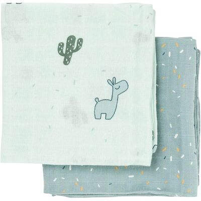Done By Deer 2er-Pack Mullwindeln 65x65 cm blau Done By Deer 2er-Pack Mullwindeln 65x65 cm blau