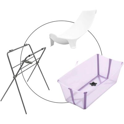 Stokke® Flexibath Badewanne inkl. Badewannensitz Newborn Support und Badewannenständer lila Stokke® Flexibath Badewanne inkl. Badewannensitz Newborn Support und Badewannenständer lila