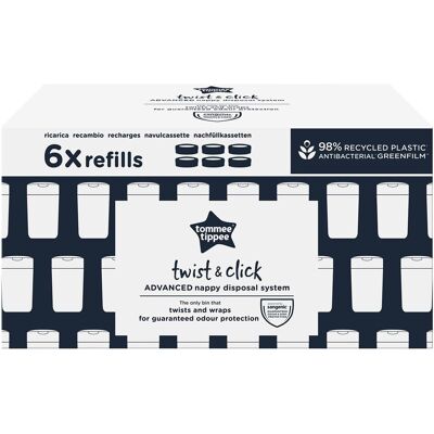 Tommee Tippee Twist & Click Nachfüllkassetten Twist 6er Pack grau Tommee Tippee Twist & Click Nachfüllkassetten Twist 6er Pack grau