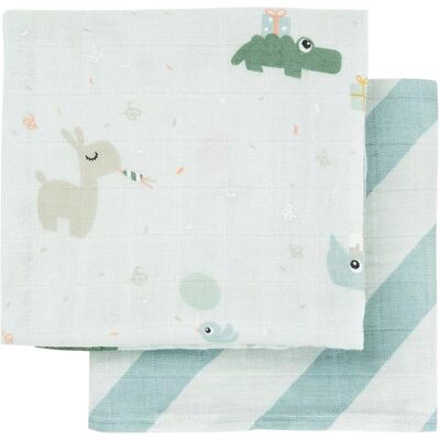 Done By Deer 2er-Pack Mullwindeln 65x65 cm blau Done By Deer 2er-Pack Mullwindeln 65x65 cm blau