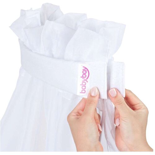 Babybay® Himmel Piqué mit Band passend für alle babybay Modelle weiss