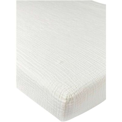 Meyco Baby Musselin-Spannbetttuch pre-washed 60x120 cm weiss Meyco Baby Musselin-Spannbetttuch pre-washed 60x120 cm weiss