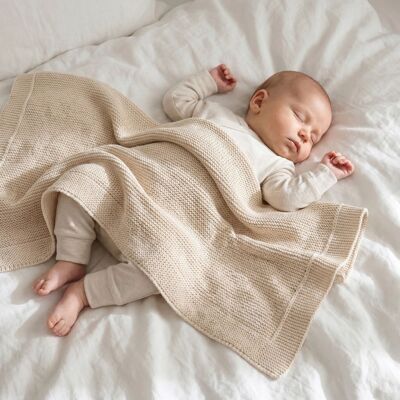 FILLIKID Babydecke - Bio-Baumwolle, 80x100cm, Beige FILLIKID Babydecke - Bio-Baumwolle, 80x100cm, Beige