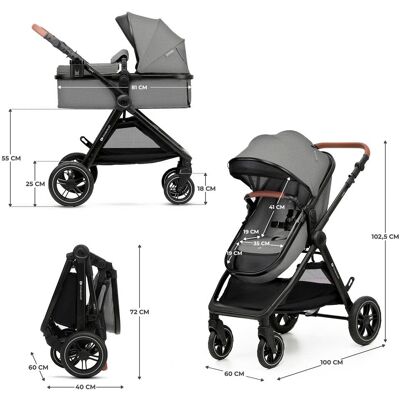 Kinderkraft Kombikinderwagen Trio-Set ESME PRO 3in1 inkl. Babyschale MINK PRO 2 grau grau Kinderkraft Kombikinderwagen Trio-Set ESME PRO 3in1 inkl. Babyschale MINK PRO 2 grau grau