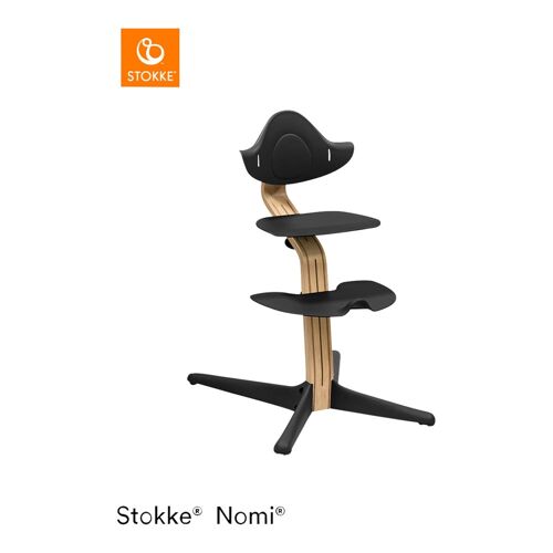 Stokke® Nomi Hochstuhl Eiche inkl. Newborn Set schwarz