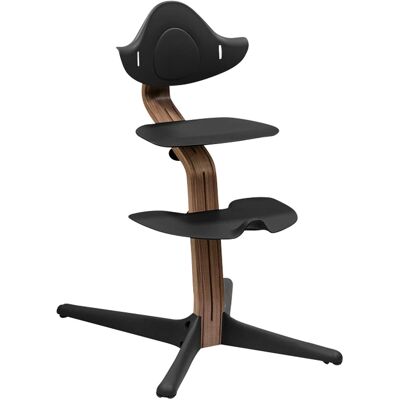 Stokke® Nomi Bundle Hochstuhl Walnuss inkl. Babyset schwarz Stokke® Nomi Bundle Hochstuhl Walnuss inkl. Babyset schwarz